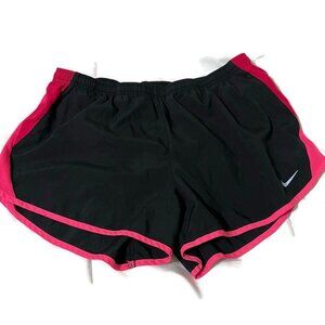 Nike Dri-fit womens black/pink sports athletic running shorts lined size L